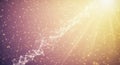 Abstract Network Structure with Glowing Particles and Soft Golden Light Rays image photo Royalty Free Stock Photo