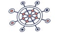 Abstract Network Structure, Interconnected Dots Vector Design, vector design Generative AI Royalty Free Stock Photo