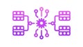 Abstract Network Structure with Multiple Interconnected Devices, vector design Generative AI Royalty Free Stock Photo