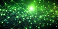 Abstract Network Visualization Connected Nodes on a Digital Green Tech Background Illustrating Modern Data Flow and Royalty Free Stock Photo