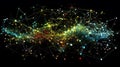 Abstract Network Visualization, Exploring Complex Connections and Data Structures through Colorful Nodes and Lines,