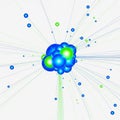 Abstract network visualization with interconnected nodes and glowing spheres Royalty Free Stock Photo