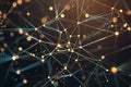 Abstract Network Visualization: Interconnected Nodes and Lines
