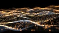 Abstract Network Wave: Glowing Particle Data Stream Visualization Royalty Free Stock Photo