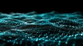 Abstract Network Waveform With Glowing Particles - Data Visualization Royalty Free Stock Photo