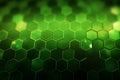 Abstract networking A green honeycomb lattice creates a vibrant digital backdrop