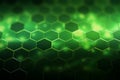 Abstract networking A green honeycomb lattice creates a vibrant digital backdrop