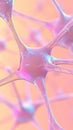 Abstract networks concept. Artificial neural network. Pink nodes connect in web structure over soft gradient background. Close Royalty Free Stock Photo