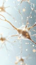 Abstract neural element. Network connection concept. Interlinked cellular structure. Glowing synaptic paths. Biological system Royalty Free Stock Photo