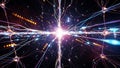 Abstract neural network animation with glowing connections and nodes, symbolizing thought, connection, and artificial intelligence Royalty Free Stock Photo