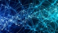Abstract Neural Network Connection Concept in Blue Tones Royalty Free Stock Photo