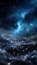 Abstract Neural Network Connection Data Visualization with Nebula Background For Science or Technology Concepts, Future Royalty Free Stock Photo