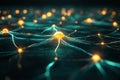 Abstract Neural Network Glowing Neurons Visualizing Empathy and Understanding in a Tranquil Mindscape High-resolution image