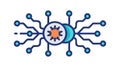 Abstract Neural Network Icon, AI and Data Processing Vector, vector design Generative AI Royalty Free Stock Photo