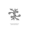 Abstract Neural Network Icon with Branching Nodes Royalty Free Stock Photo