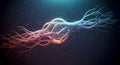 Abstract Neural Network: Intricate 3D Render of Interconnected Nodes and Fibers Royalty Free Stock Photo