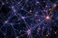 Abstract neural network matrix displaying complex web of connections and nodes Royalty Free Stock Photo