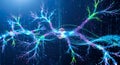Abstract Neural Network, Neuron Connection, Digital Brain, Synapse Transmission, Sci-Fi Concept Royalty Free Stock Photo