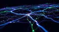 Abstract Neural Network, Neuron Connections, Digital Brain, Science and Technology Background Royalty Free Stock Photo