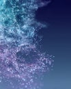 Abstract neural network structure in blue and violet tones with futuristic connectivity Royalty Free Stock Photo