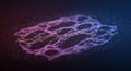 Abstract Neural Network Structure with Glowing Particles Royalty Free Stock Photo