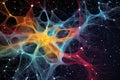 abstract neural network visualization, glowing connections, concept of technology, ai, science Royalty Free Stock Photo