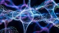 Abstract neural network visualization with glowing interconnected nodes brain science Royalty Free Stock Photo