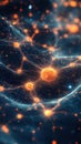 Abstract neural network visualization with glowing nodes