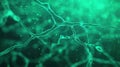 Abstract Neural Network Visualization in Green with Glowing Particles and Deep Black Background Royalty Free Stock Photo