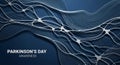 Abstract neural network visualization for Parkinson\'s Day awareness brain neurons Royalty Free Stock Photo