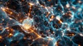 Abstract Neural Network Visualization with Sparkling Nodes and Connections Royalty Free Stock Photo