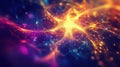 Abstract neural network visualization with vibrant colors
