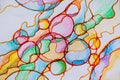 Abstract neurographic drawing with markers and colored pencils. Colorful neurography.