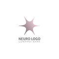 Abstract neuron logo design isolated on a white background.