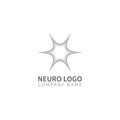 Abstract neuron logo design isolated on a white background.