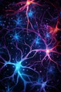 Abstract neuron shaped neon light pattern