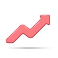Abstract neutral business statistics chart growing graphs. Cartoon red flat design. Finance economy diagram presentation