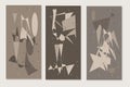 : Abstract Neutral Toned Geometric Triptych for Wall Decor Royalty Free Stock Photo