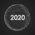 Abstract 2020 new year mesh background. Futuristic style card. Elegant dots background for business presentations