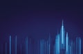 Abstract New York City Skyline Lights In Blue