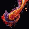 Abstract Newtonian fluid color splash