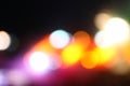 Abstract night blurred bokeh city street lights background. Out Royalty Free Stock Photo