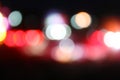 Abstract night blurred bokeh city street lights background. Out Royalty Free Stock Photo