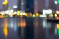 Abstract, night cityscape light blur bokeh, defocused background Royalty Free Stock Photo