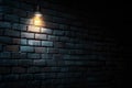 Abstract night lighting casts a captivating glow on a dark brick wall