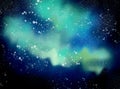 abstract night sky background with stars, milky way, outer space, nebula illustration Royalty Free Stock Photo