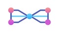 Abstract Nodes Connection Icon Vector, vector design Generative AI Royalty Free Stock Photo