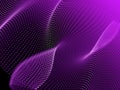 Abstract noise wire mesh on purple background.Technology style.Wave dotty grid.