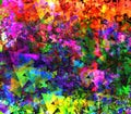 abstract non-ai random overlapping polygon effect graphic illustration