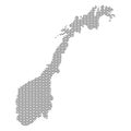 Abstract Norway country silhouette of wavy black repeating lines